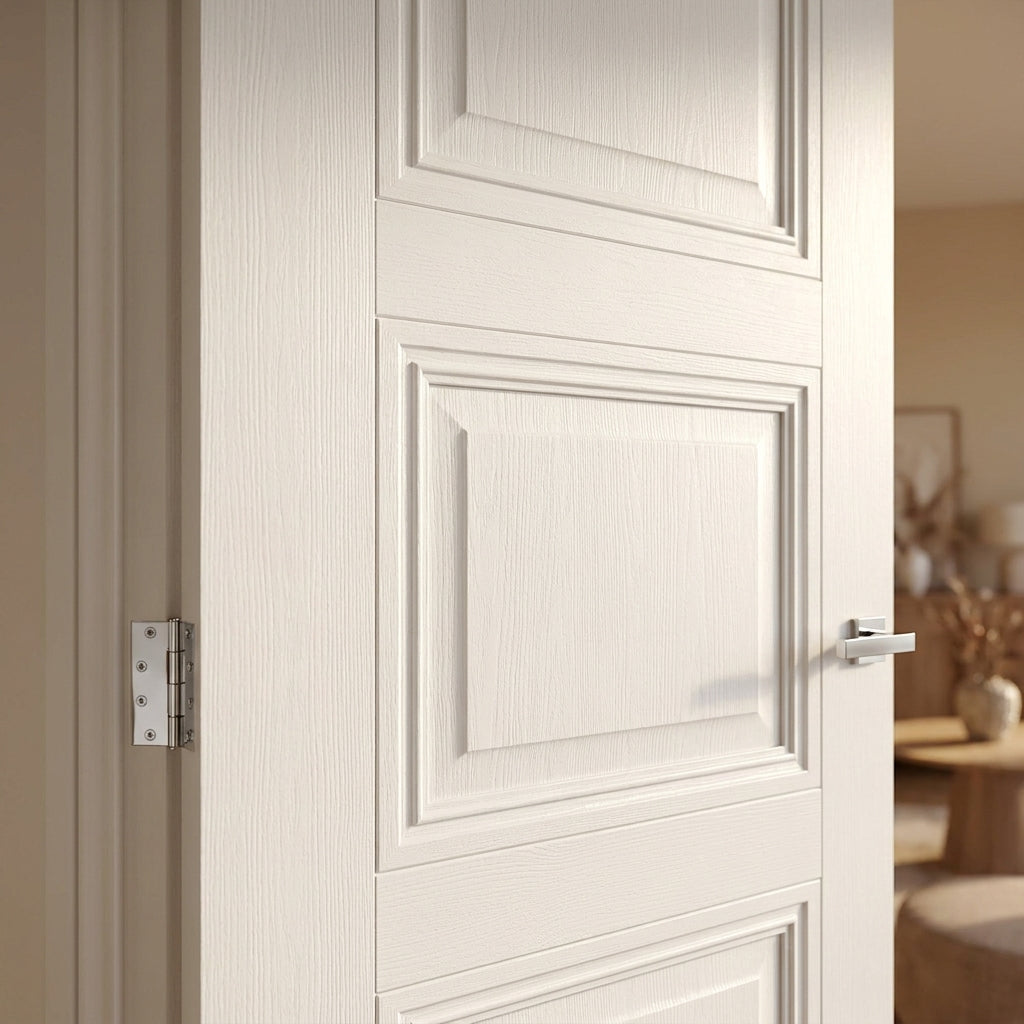 Internal White Primed Elegance Ripley Door - Solid Engineered Timber Core 30mm - detail view
