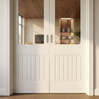 Internal Cottage 1 Panel French Door with Clear Glass, White Primed Finish - detail view