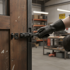 Premium Antique Ornate Straight Door Bolt - Elegant Black Finish for Internal Use