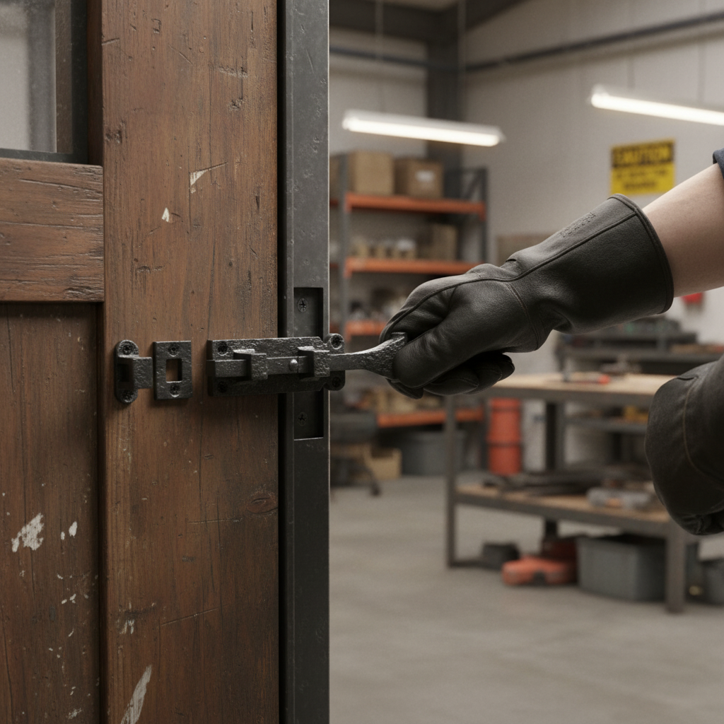 Premium Antique Ornate Straight Door Bolt - Elegant Black Finish for Internal Use