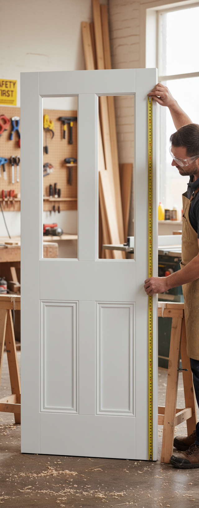 Premium White Unglazed Door with Engineered Construction, Customizable Size Options and Vintage Style for Internal Use