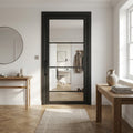Internal Studio Door with 4 Light Clear Glass Glazing, Fully Finished in Jet Black
