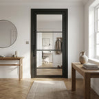 Internal Studio Door with 4 Light Clear Glass Glazing, Fully Finished in Jet Black
