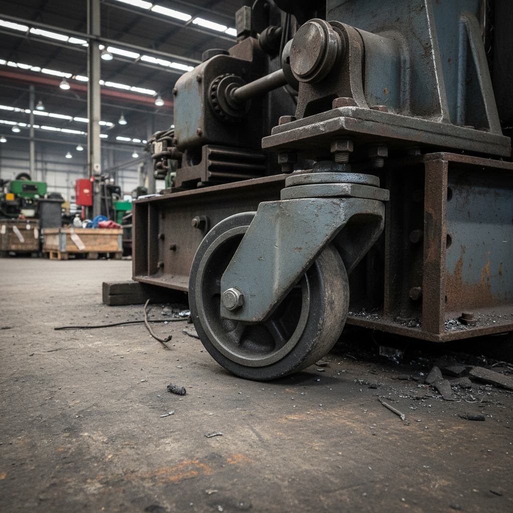 Black Grey Cast Iron Wheel Castors - Heavy Duty Industrial Top Plate 80mm to 100mm