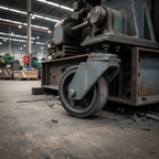 Black Grey Cast Iron Wheel Castors - Heavy Duty Industrial Top Plate 80mm to 100mm