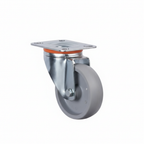 White Smoke Grey Cast Iron Wheel Castors - Heavy Duty Industrial Top Plate 80mm to 100mm