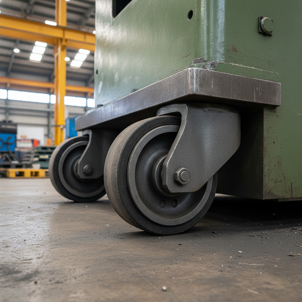Black Grey Cast Iron Wheel Castors - Heavy Duty Industrial Top Plate 80mm to 100mm