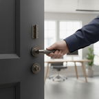 Premium Matt Satin Black Nickel Door Handle Pack with Ribbed Lever Design and Stainless Steel Hinges for Modern Interiors