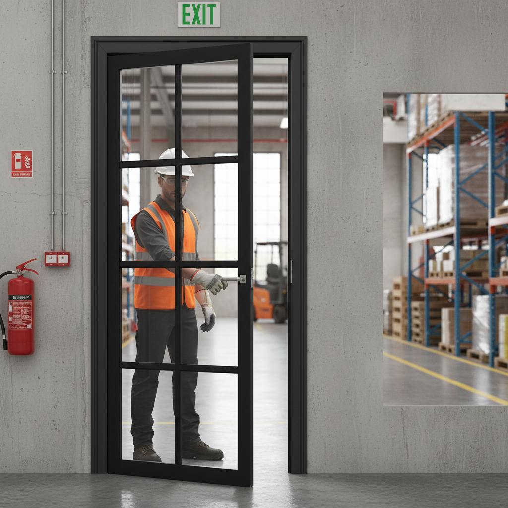 Premium Extra Slim Industrial Fire Door with 30 Minutes Fire Rating and Customizable Options