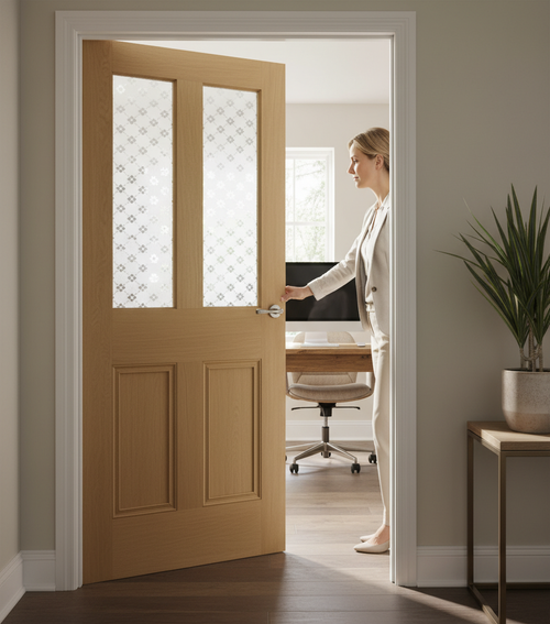 Nostalgia Oak Malton With Screenprint Glass