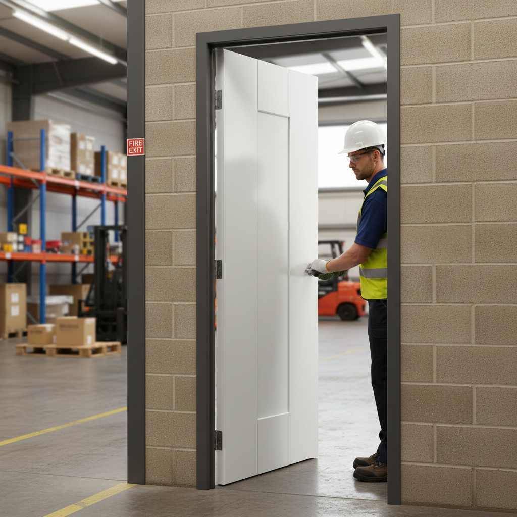 Premium Contemporary White Internal Fire Door with Solid Core and MDF Faced Construction - FD30 Fire Rated