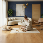 Premium 14mm Wide UV Lacquered Engineered Real Wood Flooring in Natural Oak with Brushed Finish for Timeless Elegance