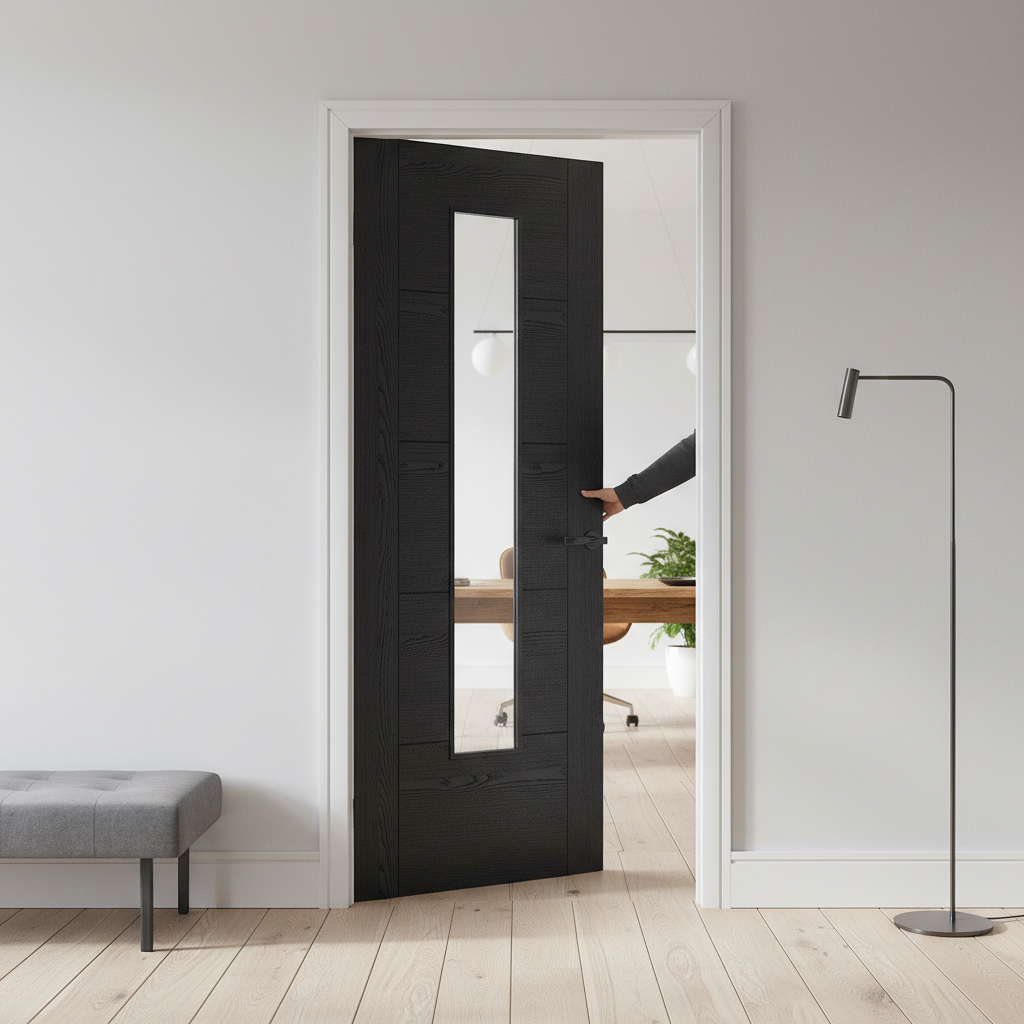 Premium 1L Laminate Glazed Door - Stylish and Low Maintenance with Natural Grain Finish