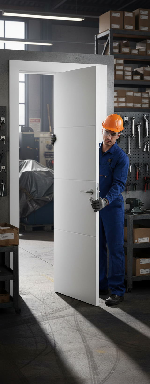 Premium Internal Smooth White Primed Fire Door - 4 Panel Ladder Design for Modern Interiors