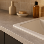 Compact Square Edge Laminate Worktop in Woodstone Gris, 3050mm x 650mm x 12.5mm - detail view