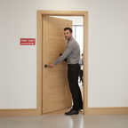 Premium Fully Finished Fire Door with Real Oak Veneer, Solid Core, and 30 Minute Fire Rating - Acoustically Tested