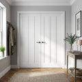 Internal 3 Panel White Primed Ashton Pair Door with Solid Core