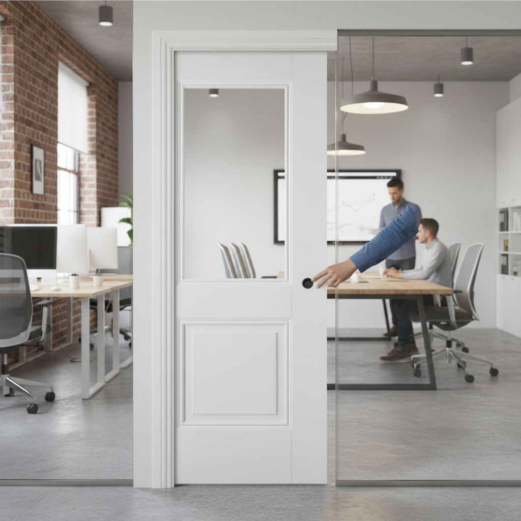 Premium Glazed Pocket Door System with Georgian Design, Galvanised Steel Frame, and Adjustable Features for Stylish Space Transformation