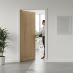 Premium Contemporary Oak Internal Door with Deep U-Groove Design and A-Grade Oak Veneer for Elegant Home Transformation
