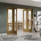 Premium Unfinished Oak Interior Folding Bifold Door Set with Flexible Design and Complete Hardware System