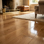 8mm High Gloss Laminate Flooring - Oak Aviva Fawn Finish - detail view