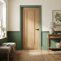 FD30 Fire Door Oak Internal Unfinished 3 Panel Solid Core