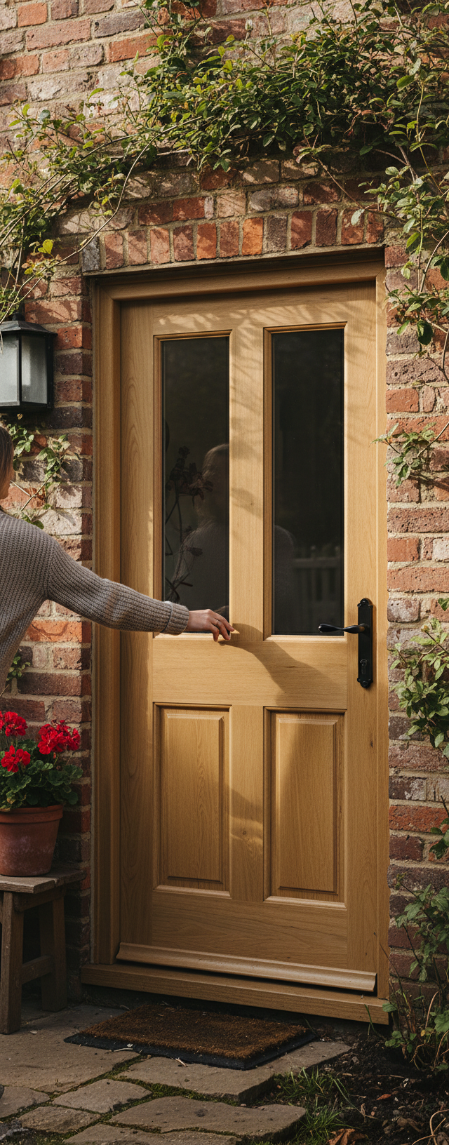 Premium External Unglazed Door with A-Grade Oak Veneer and Engineered Construction for Strength and Stability