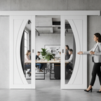 Premium Double Door Sliding System - Space-Saving Design with Complete Hardware and FSC Certified Components