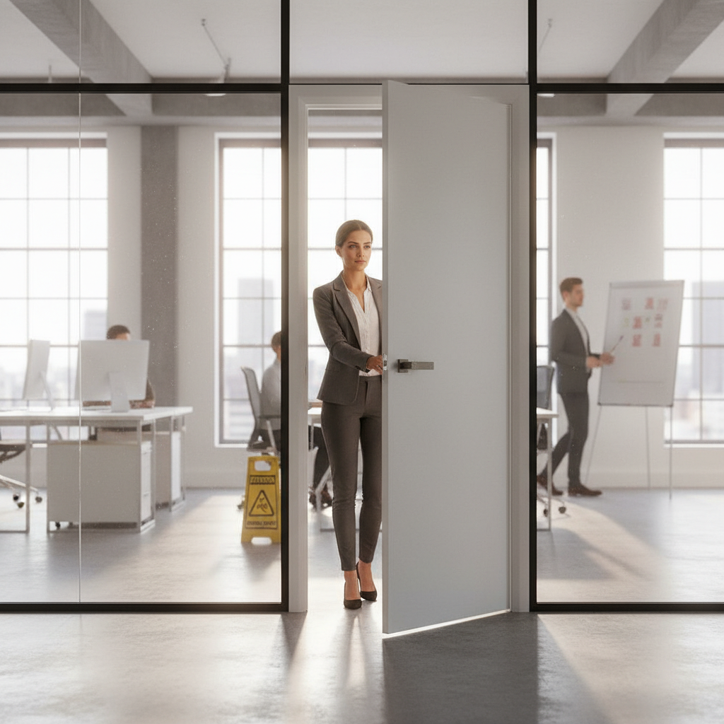 Premium Flush White Primed Interior Door with Solid Core and Fire Rated Options - High-Quality Professional Grade for Industrial and Commercial App...