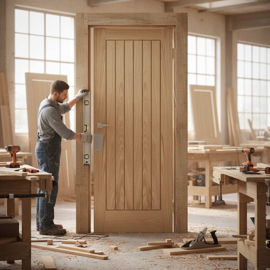 Premium Internal Unfinished Suffolk Door with Engineered Construction and Real Oak Inlays for Strength and Style