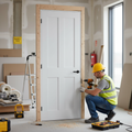 Premium 4 Panel White Primed Fire Door - Modern Design with 30-Minute Fire Rating and Solid Core Construction