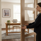 Premium Custom Made Clear Glazed Shaker Door with Toughened Safety Glass and A-Grade Oak Veneer