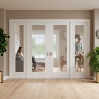 Premium Internal Pattern 10 Obscure Glass Sidelight Room Divider Set with Pre-Primed Frame for Elegant Space Separation - Image 2