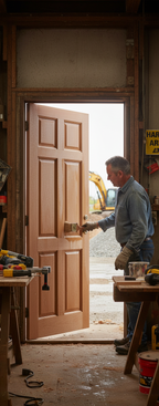 Premium Hardwood Colonial 6P Dowelled External Door with Solid Core and Unfinished Veneer for Custom Finishing