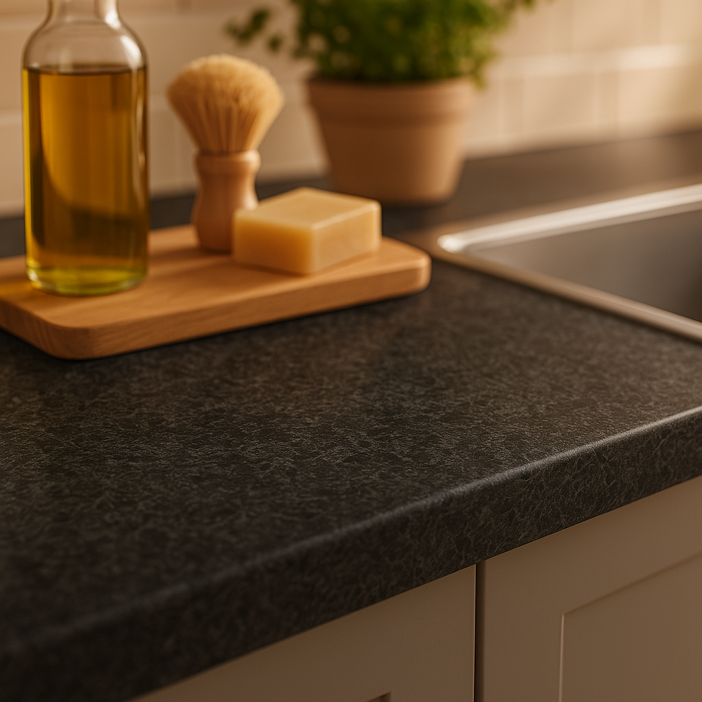 Midnight Granite Laminate Worktop 3000mm x 600mm x 38mm Matt Finish - detail view
