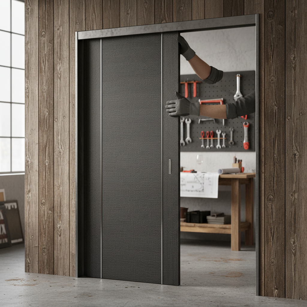 Premium Heavy Duty Sliding Door System with Soft-Closing Operation and Unobtrusive Design for Wooden Doors