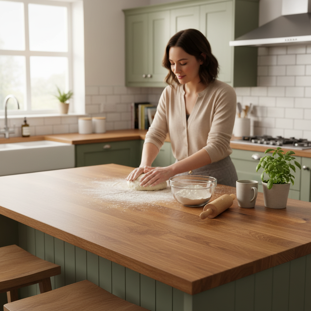 Premium Square Edge Laminate Worktop 3000mm x 600mm x 38mm - Durable Oak Effect for Modern Kitchens - Image 2