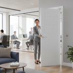 Premium Internal White Fully Finished Fire Door ·FD30 Rating, Engineered Stability, Solid Core Construction, 10 Year Guarantee