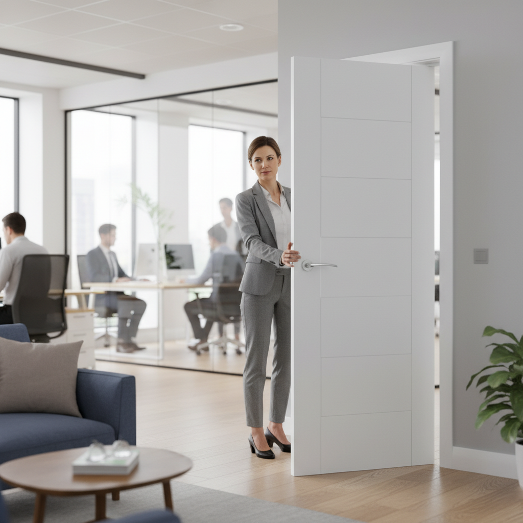 Premium Internal White Fully Finished Fire Door ·FD30 Rating, Engineered Stability, Solid Core Construction, 10 Year Guarantee