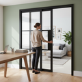 Premium Telescopic Pocket Door System with Reeded Glass, Adjustable Features, and 15-Year Guarantee for Space Efficiency