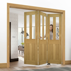 Premium Clear Glazed Room Divider - Bi-Folding Door System with Top Hung Track for Seamless Space Management