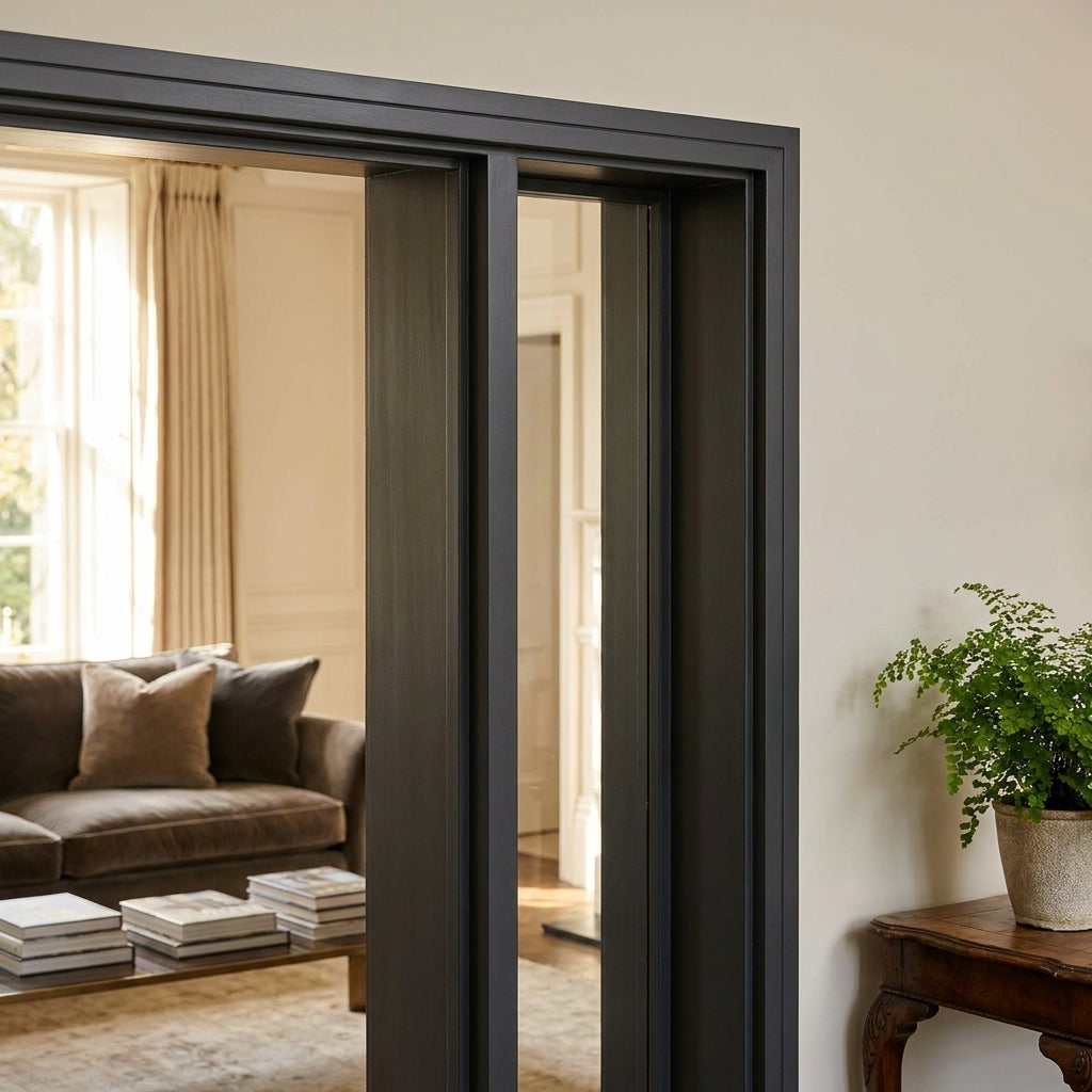 Internal Fully Finished Jet Black Room Divider Frame Kit 2100x3000mm - detail view