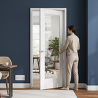 Premium Internal Pattern 10 Clear Glass Door - White Primed, Solid Engineered Core, Customizable Finish - Image 2