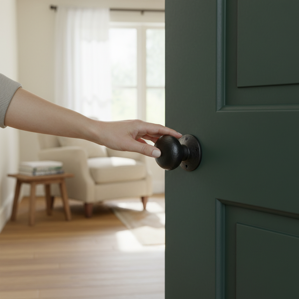 Premium Oval Mortice Knob with Antique Black Finish and 60mm Rose for Authentic Look