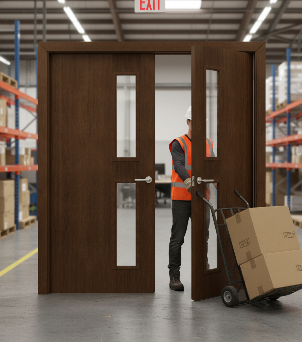 Premium Custom Made FD30 Fire Door Pair - Bespoke Internal Design with High Safety Standards