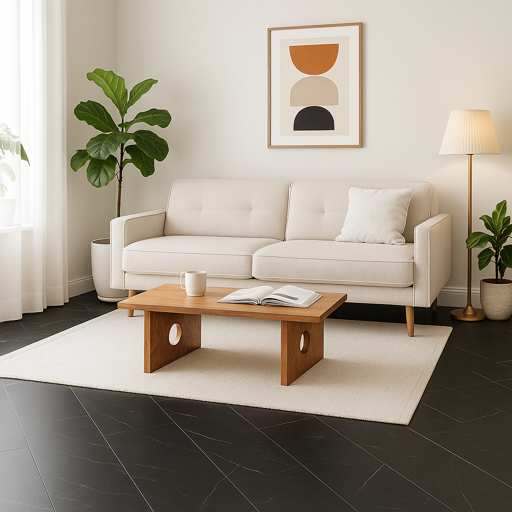 5mm Black Gloss Marble Embossed Rigid Core LVT Flooring - Prime Plus