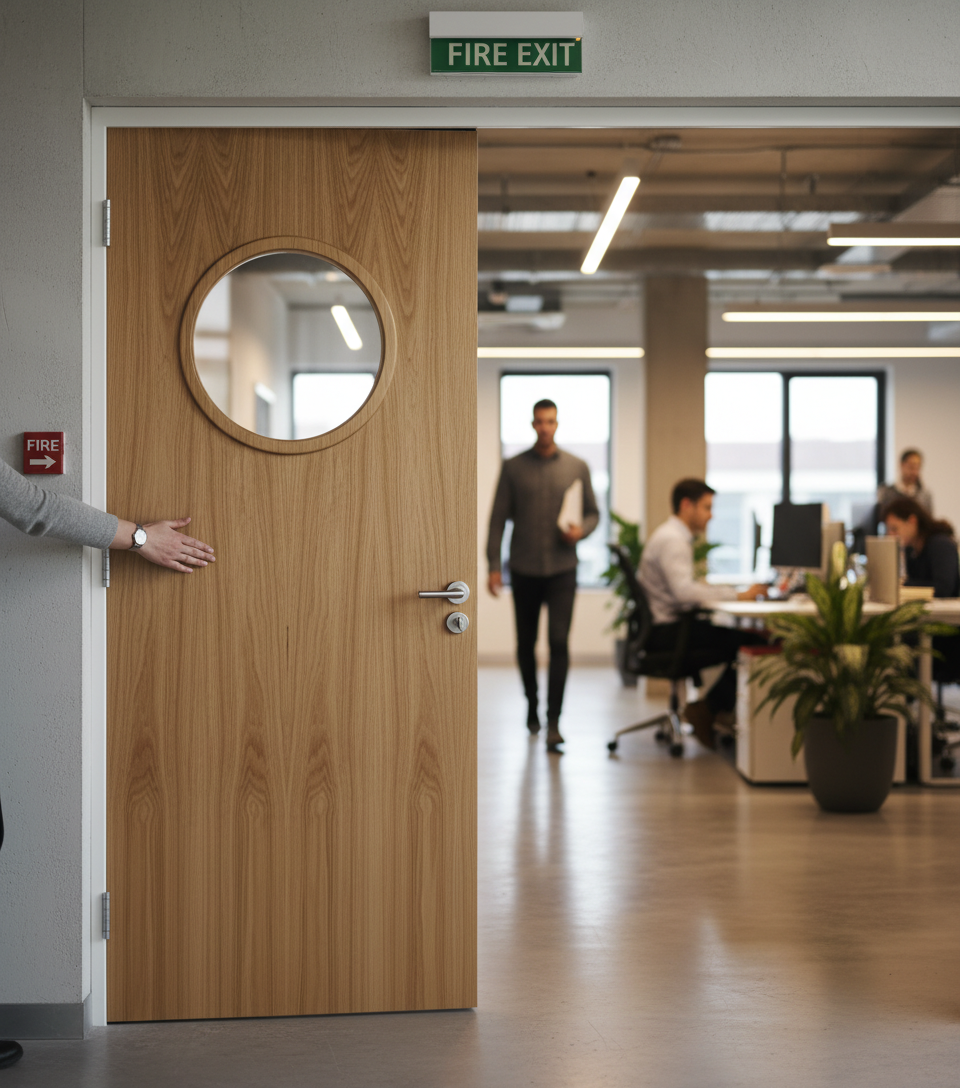 Premium Custom Made Internal FD30 Porthole Clear Glazed Fire Door for Safety and Elegance