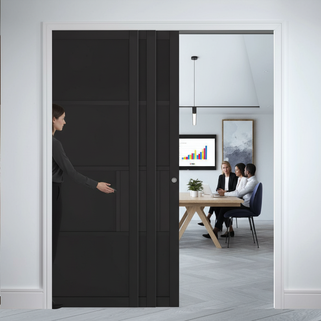 Premium Heavy Duty 4 Panel Telescopic Pocket Door System with Professional Finish and Maintenance-Free Track