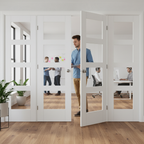 Premium 4 Light Clear Glazed Room Divider with Side Panels - Customizable French Doors