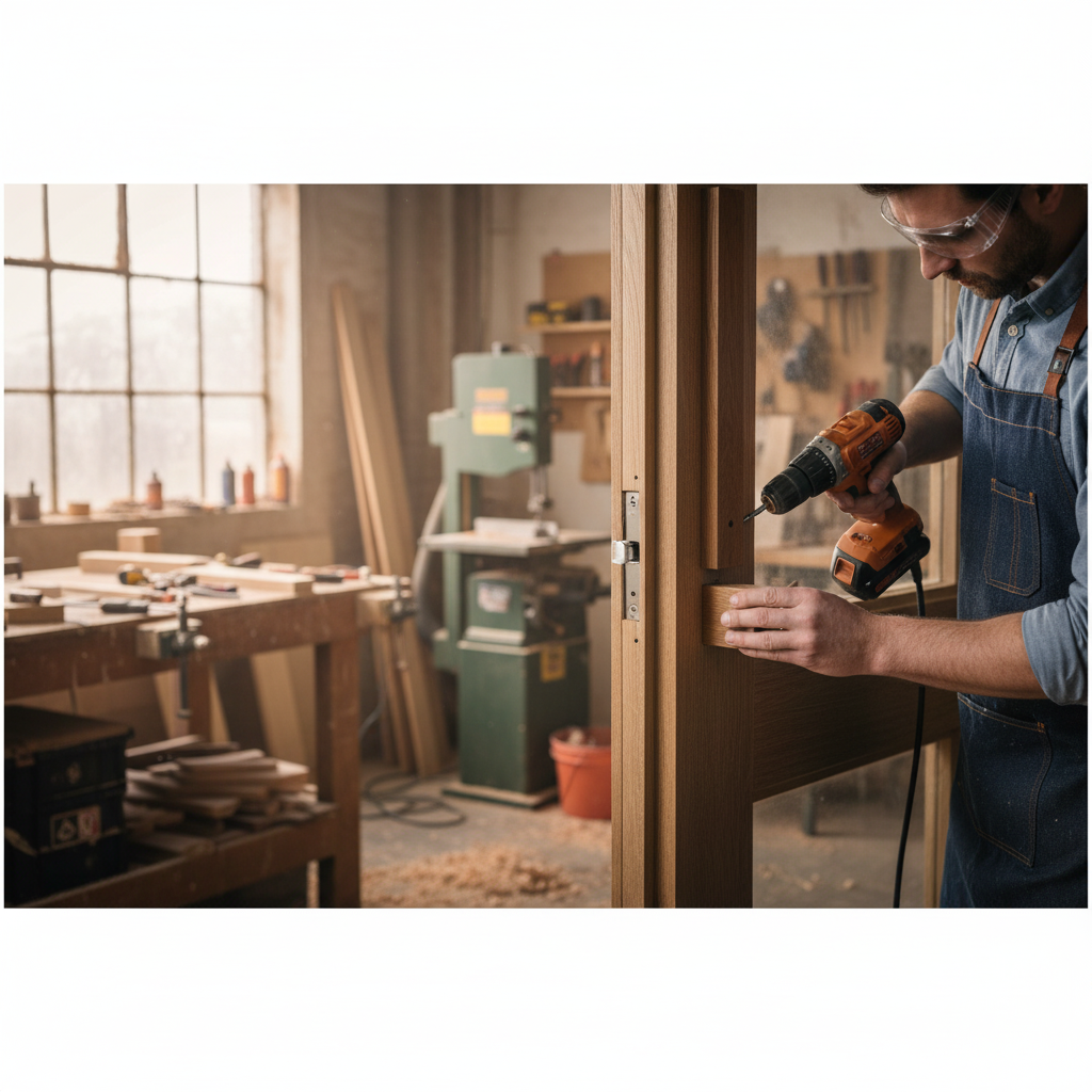 Premium Solid Oak Internal Fully Finished Door Lock Block and Bracing Pack for 40mm Doors